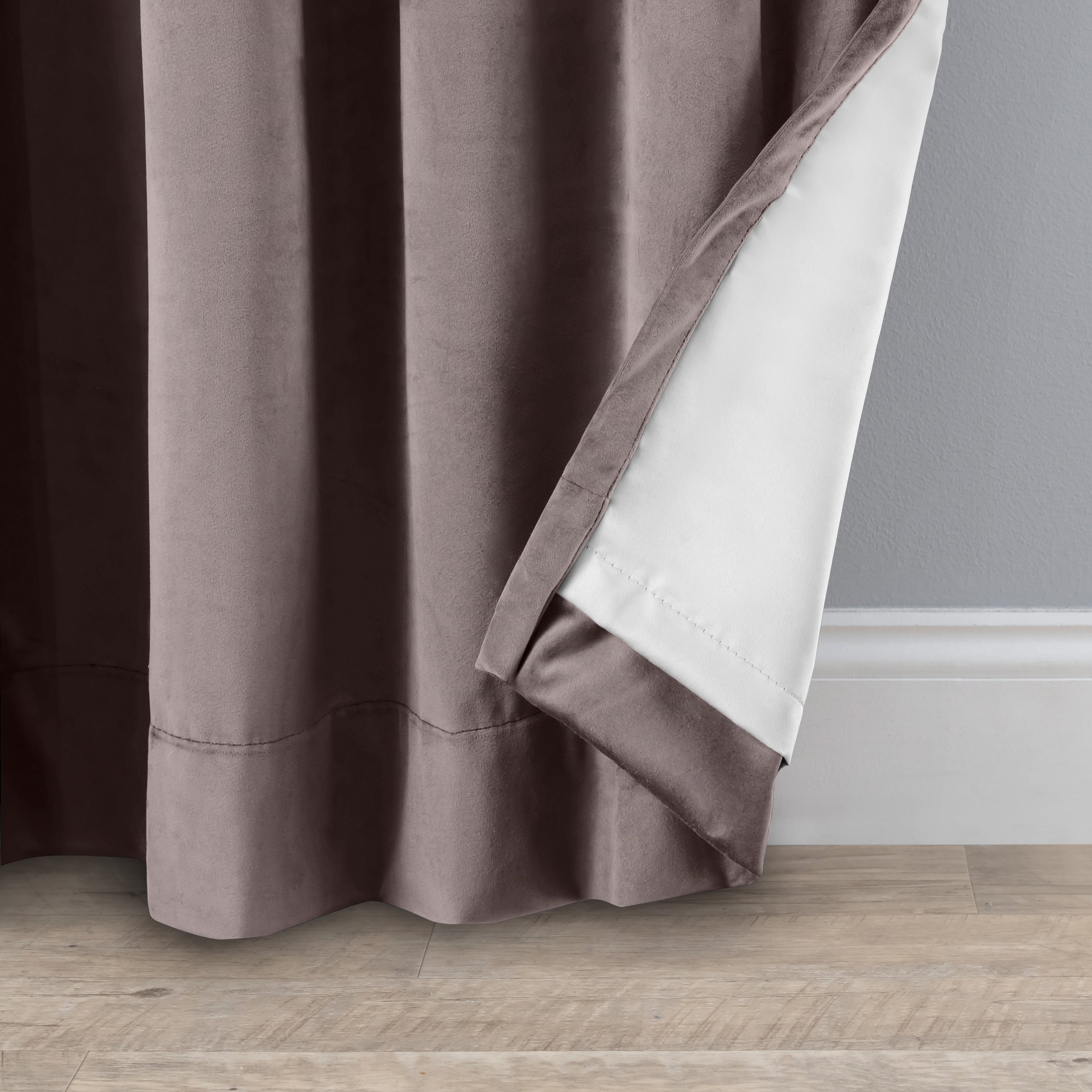 Velvet Rod Pocket w/Back Tabs Scalloped Valance w/Backout Lining