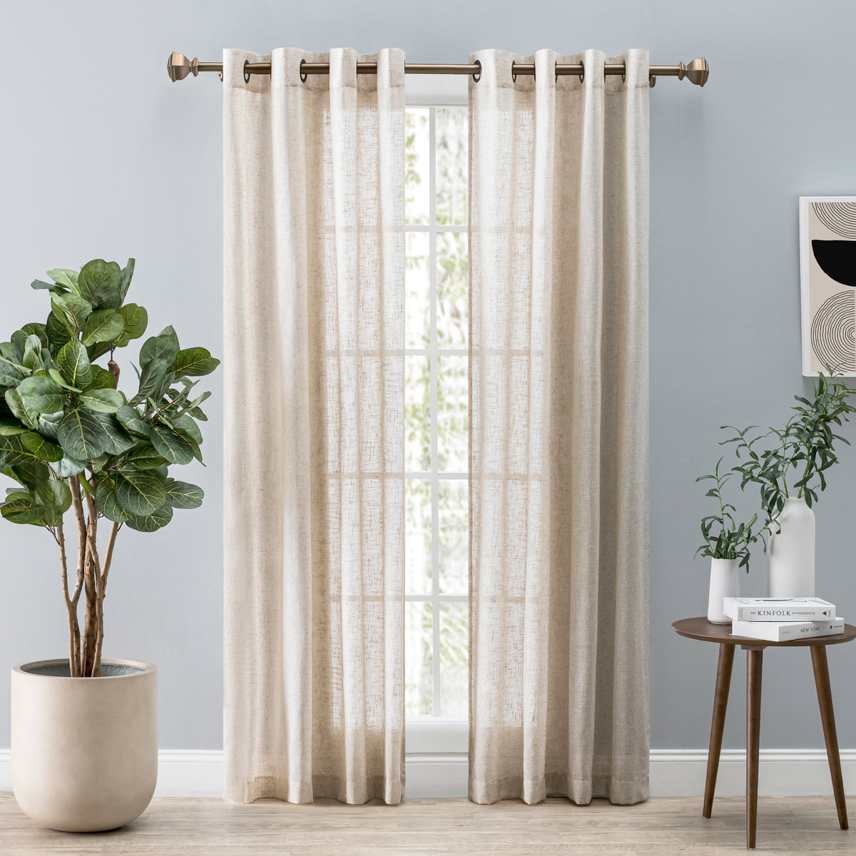 Shannon Sheer Linen Grommet Panel