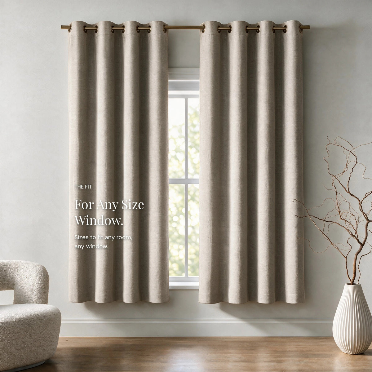 Grasscloth Lined Grommet Panel w/Wand