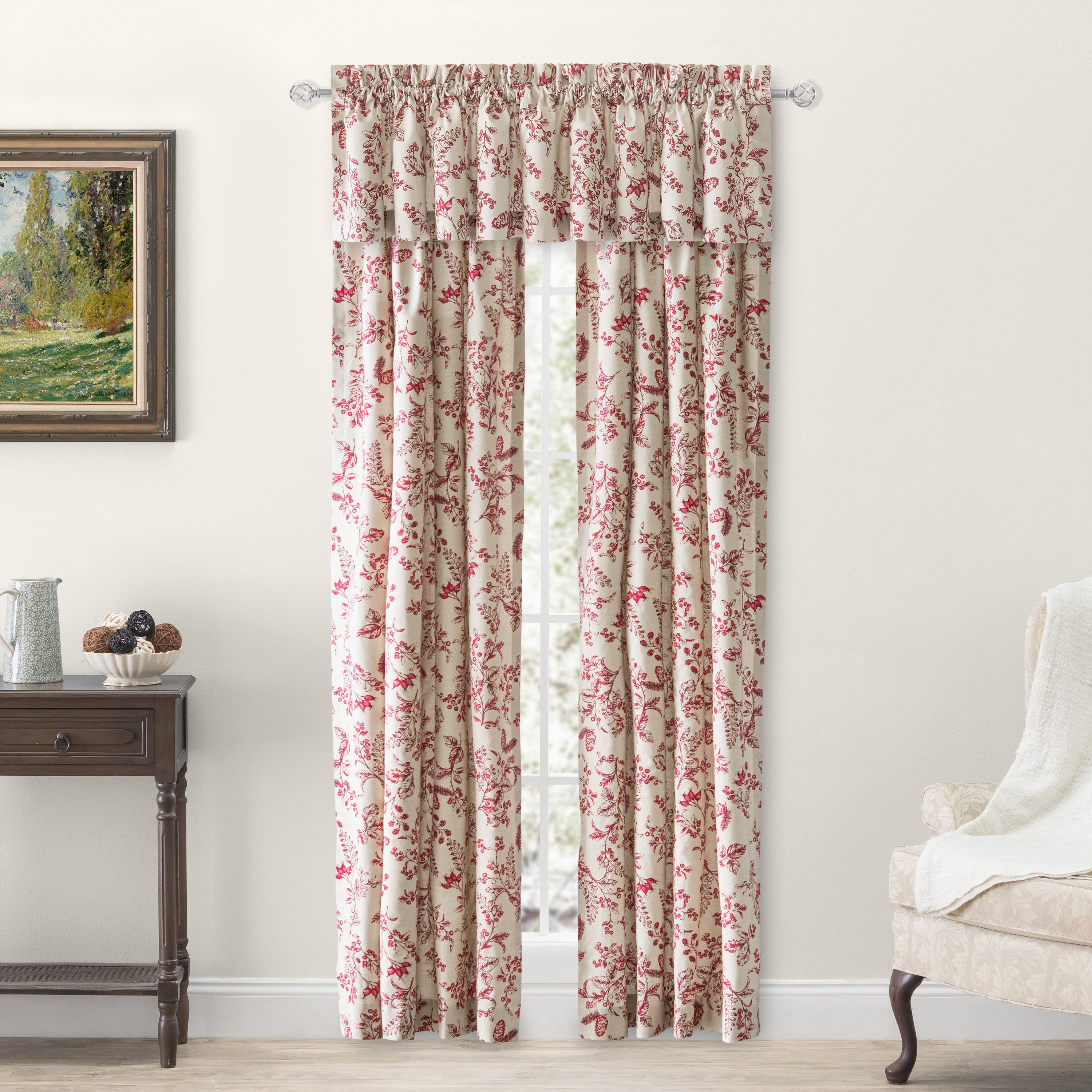 Waverly Gardens Tailored Panel Pair w/ Tie Backs