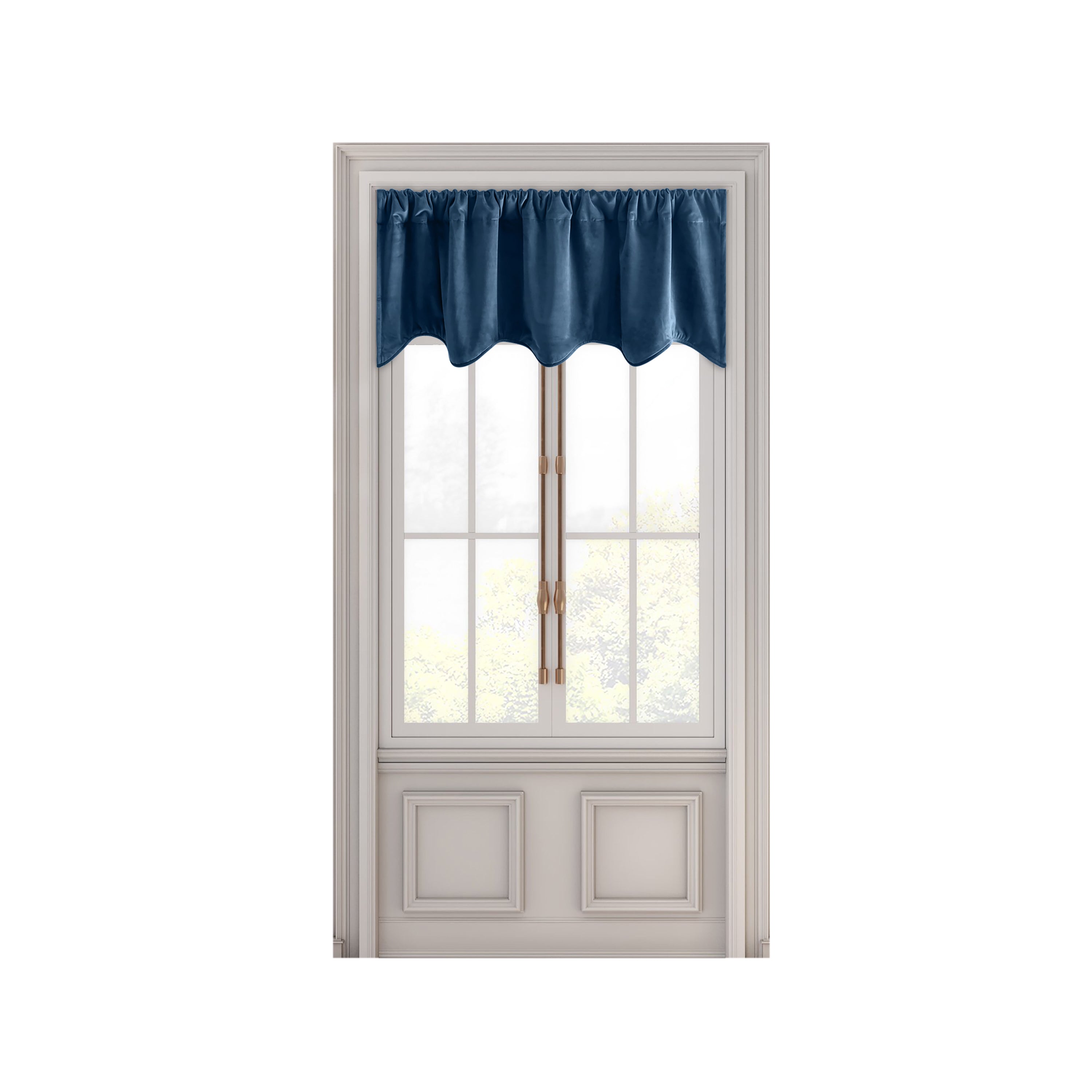 Velvet Rod Pocket w/Back Tabs Scalloped Valance w/Backout Lining