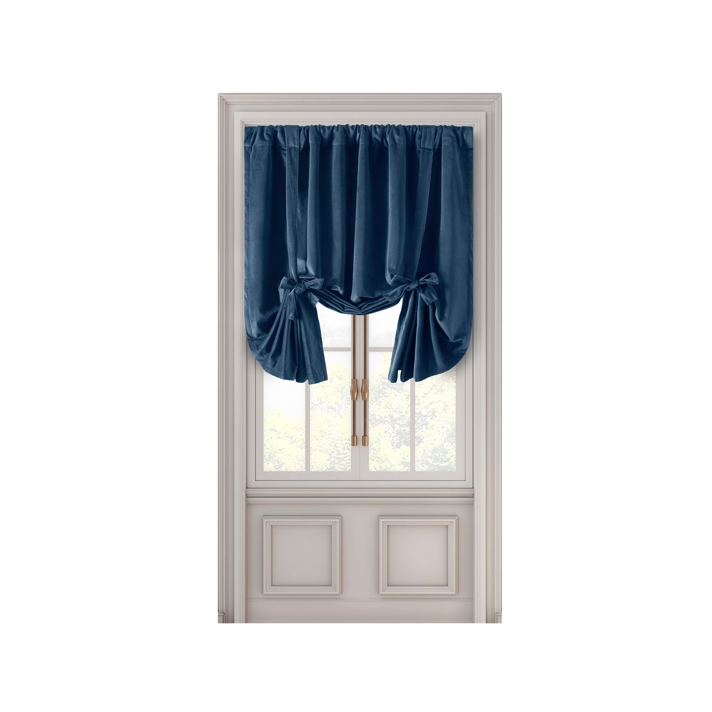 Velvet Rod Pocket w/Back Tabs Tie-Up Panel w/Backout Lining