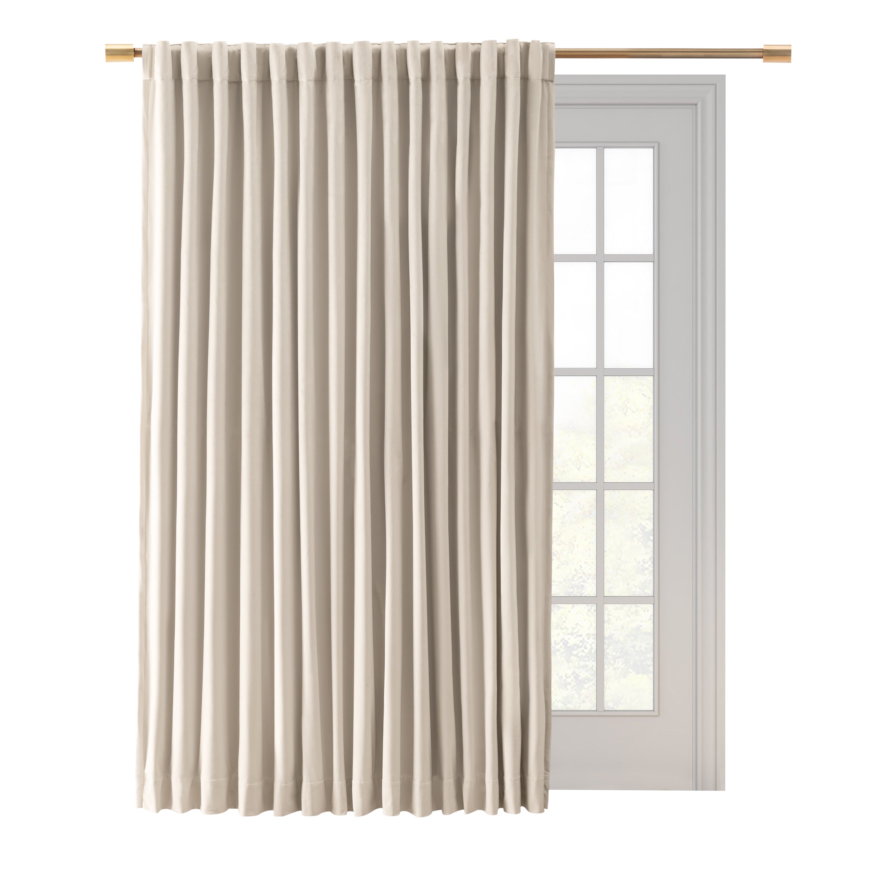 Velvet Rod Pocket w/Back Tabs Patio Panel w/Blackout Lining