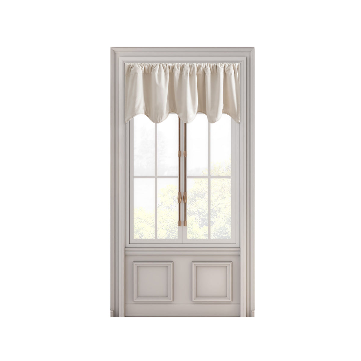 Velvet Rod Pocket w/Back Tabs Scalloped Valance w/Backout Lining