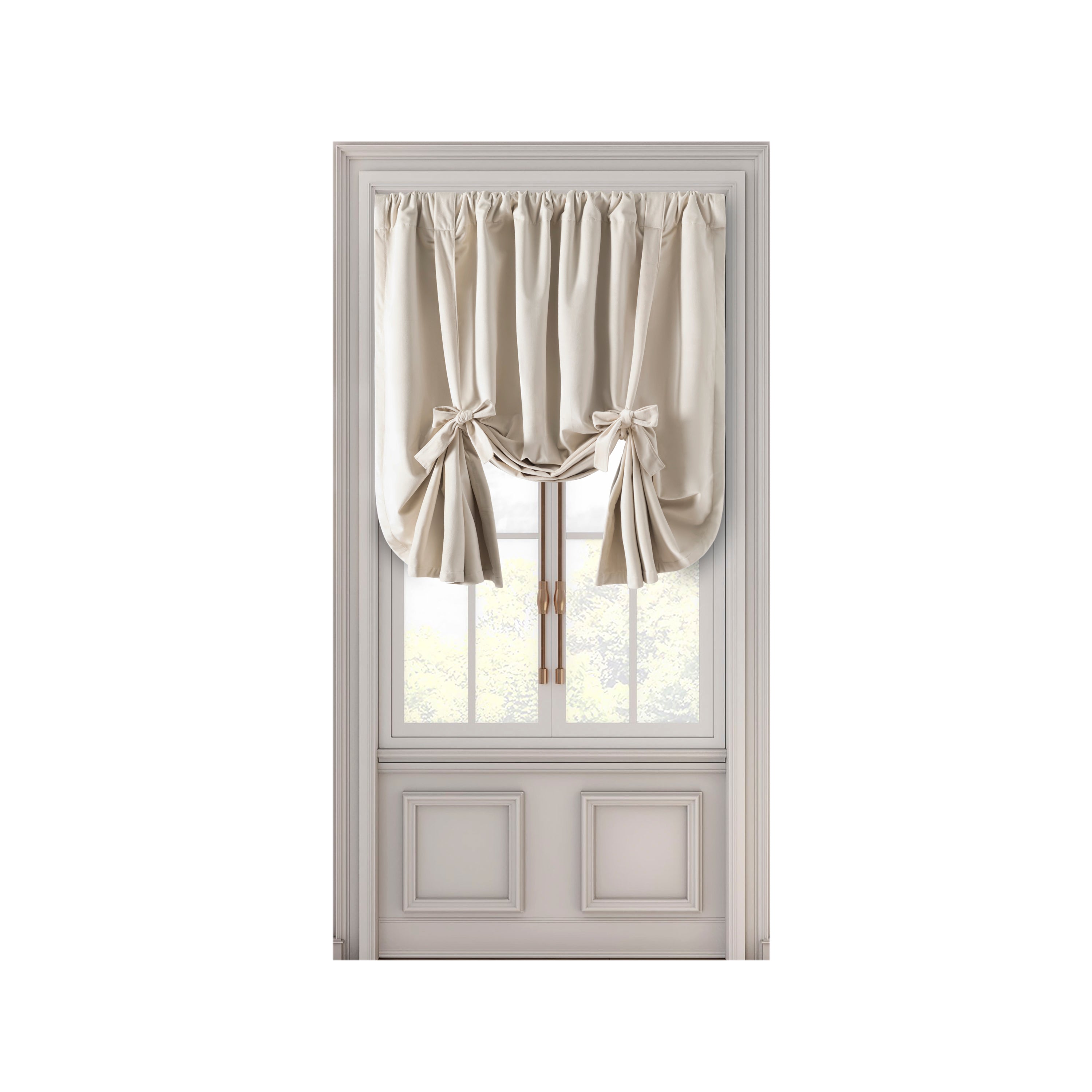 Velvet Rod Pocket w/Back Tabs Tie-Up Panel w/Backout Lining
