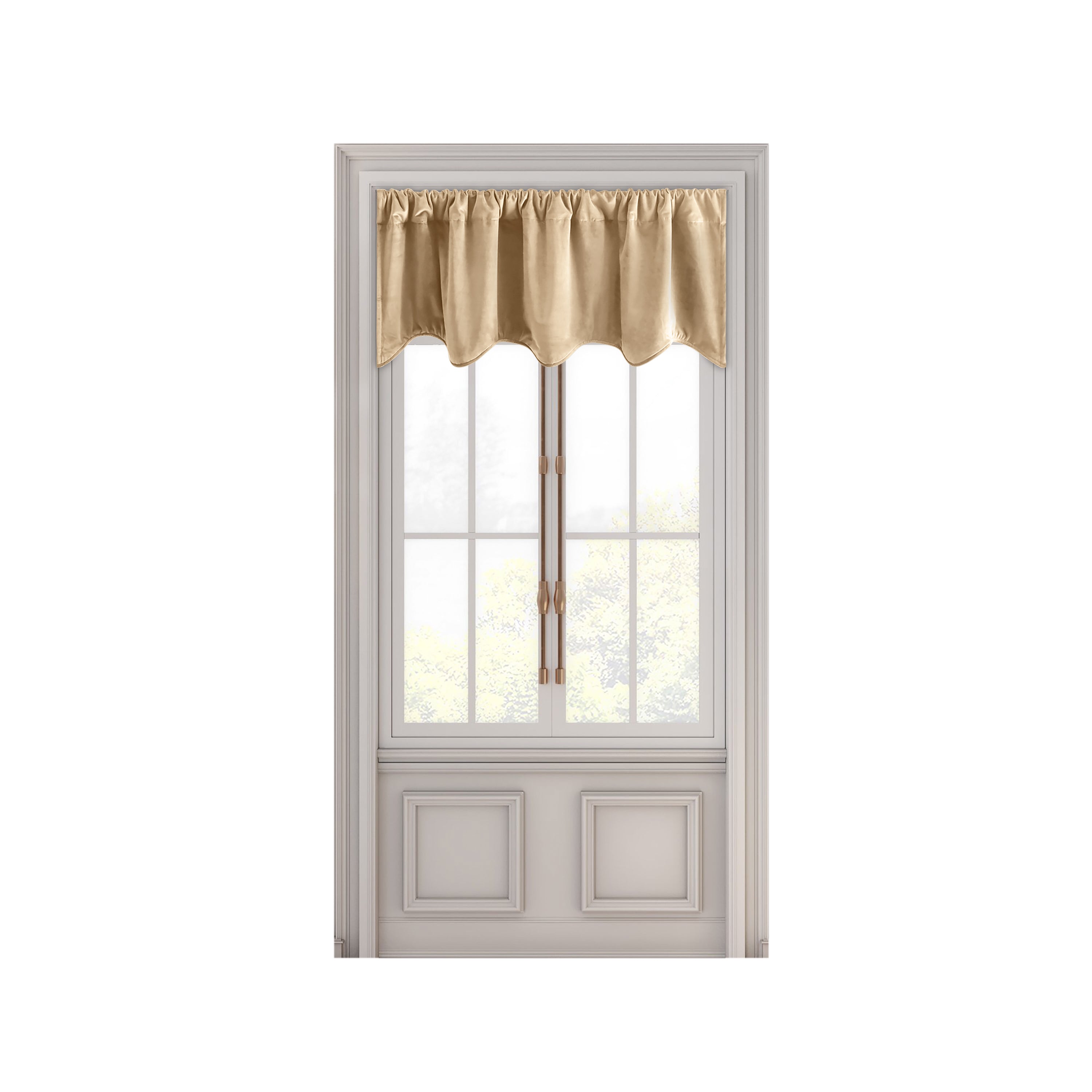 Velvet Rod Pocket w/Back Tabs Scalloped Valance w/Backout Lining