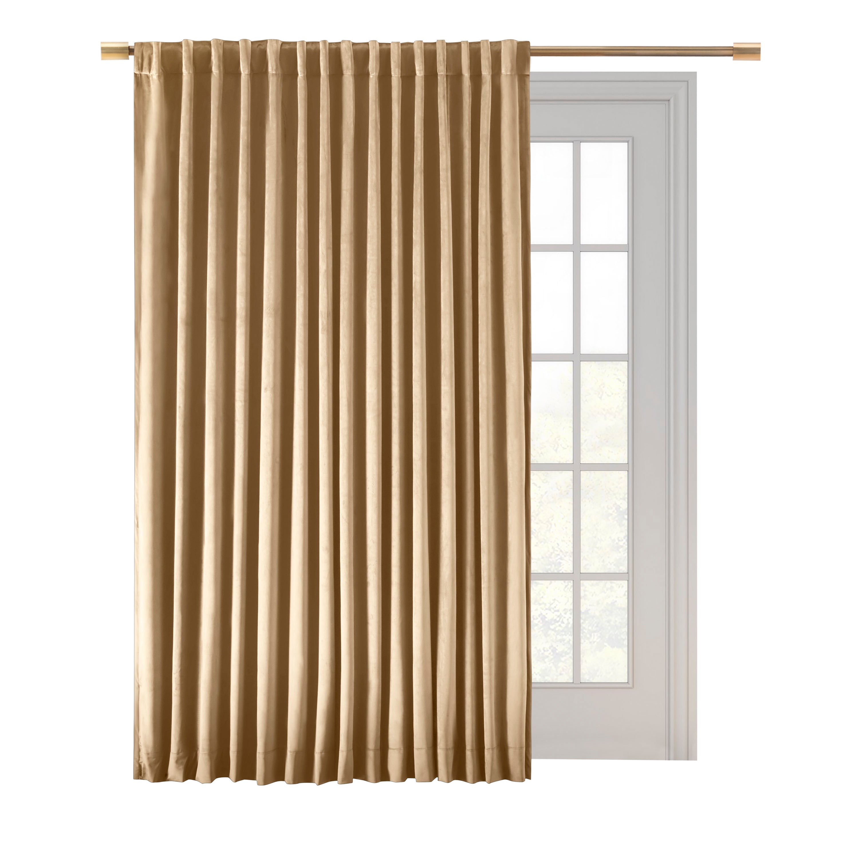 Velvet Rod Pocket w/Back Tabs Patio Panel w/Blackout Lining