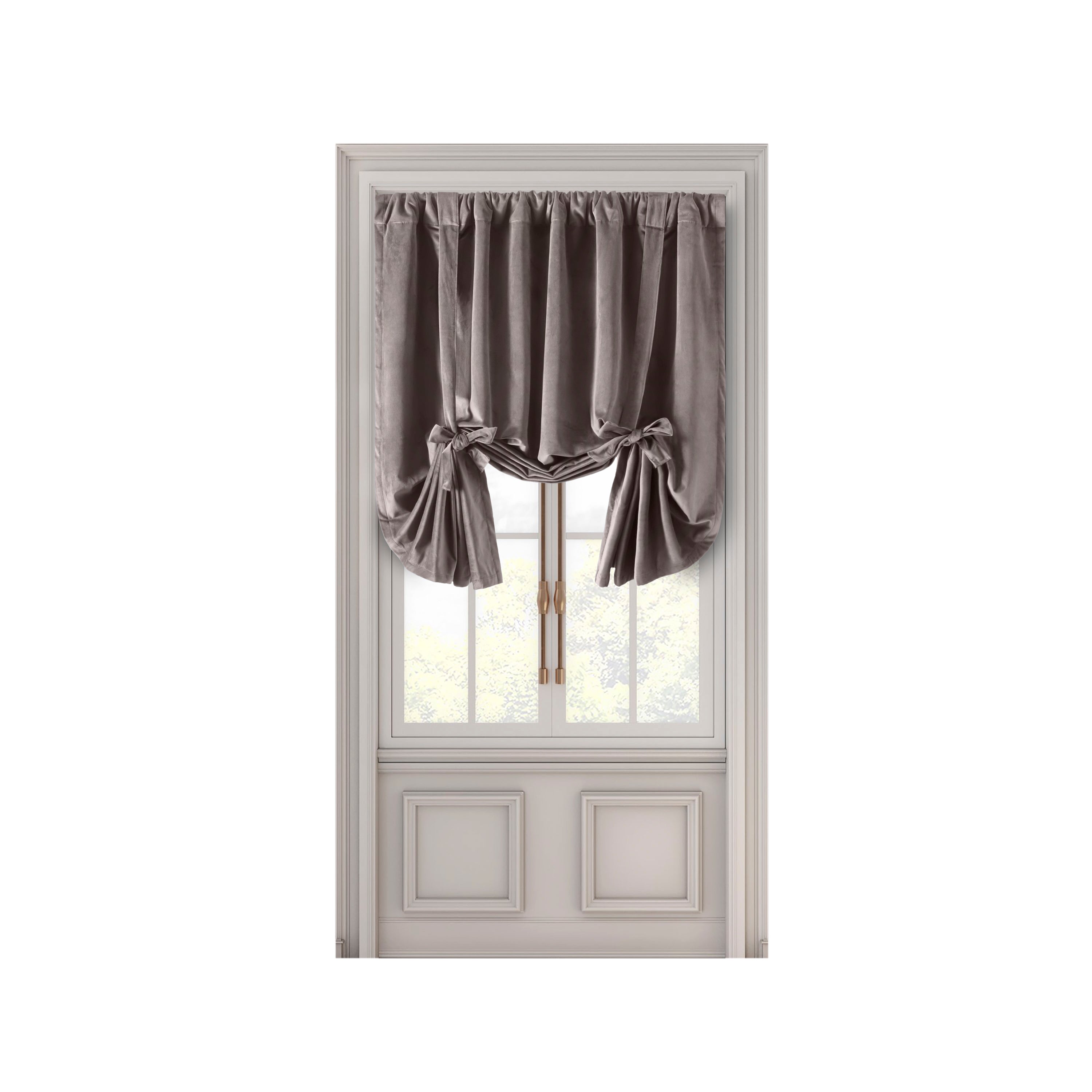 Velvet Rod Pocket w/Back Tabs Tie-Up Panel w/Backout Lining