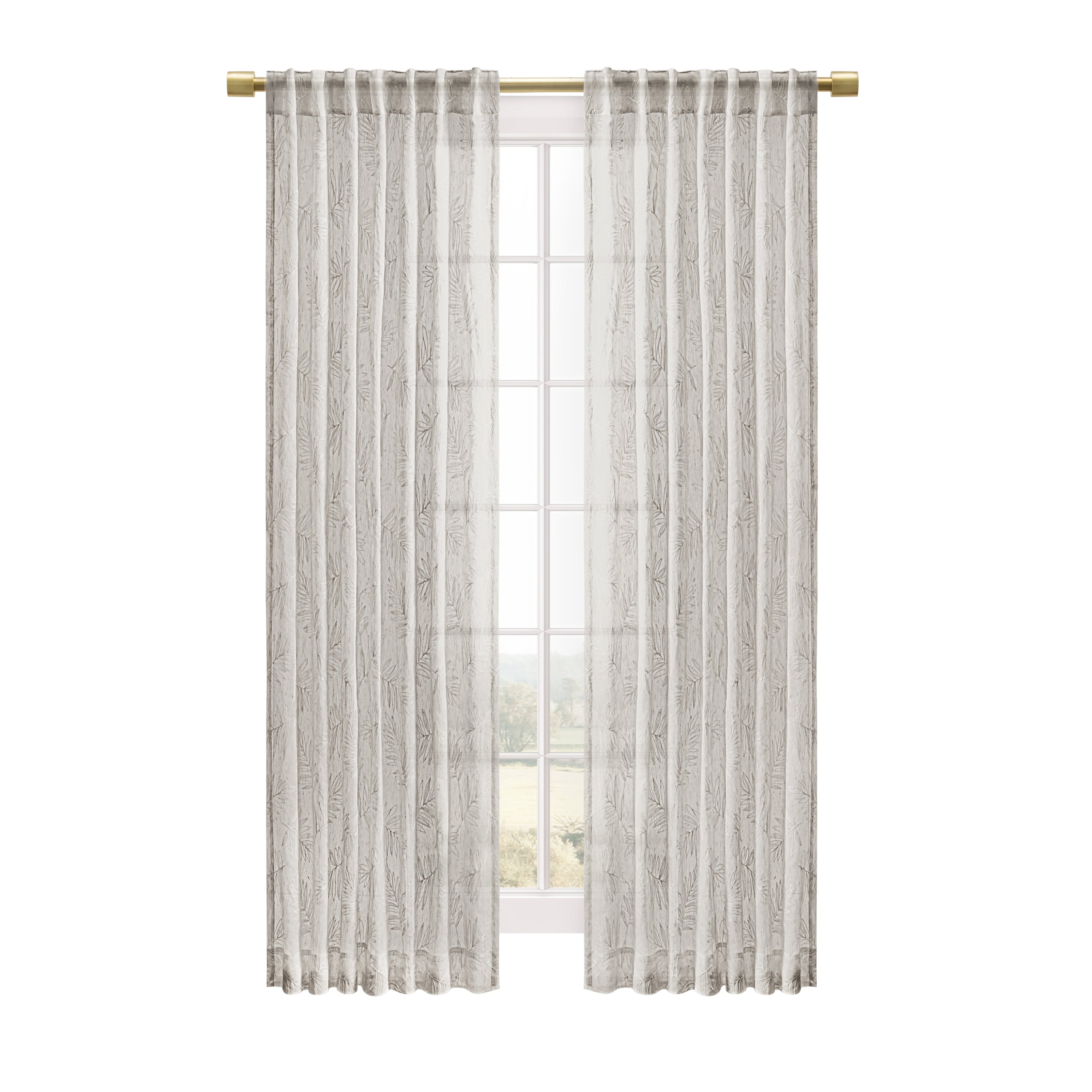Sheer Leaf Rod Pocket w/Back Tabs Panel