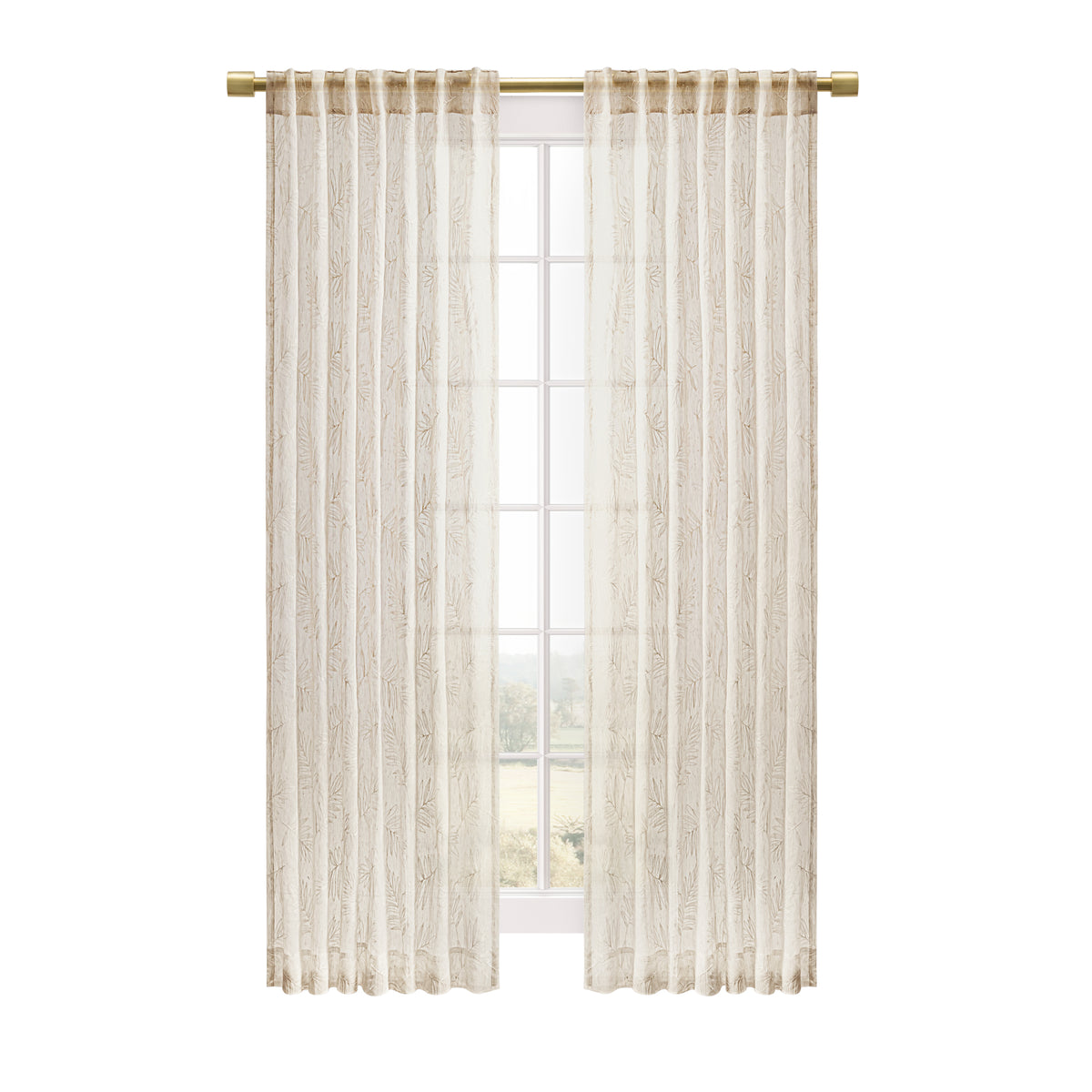 Sheer Leaf Rod Pocket w/Back Tabs Panel