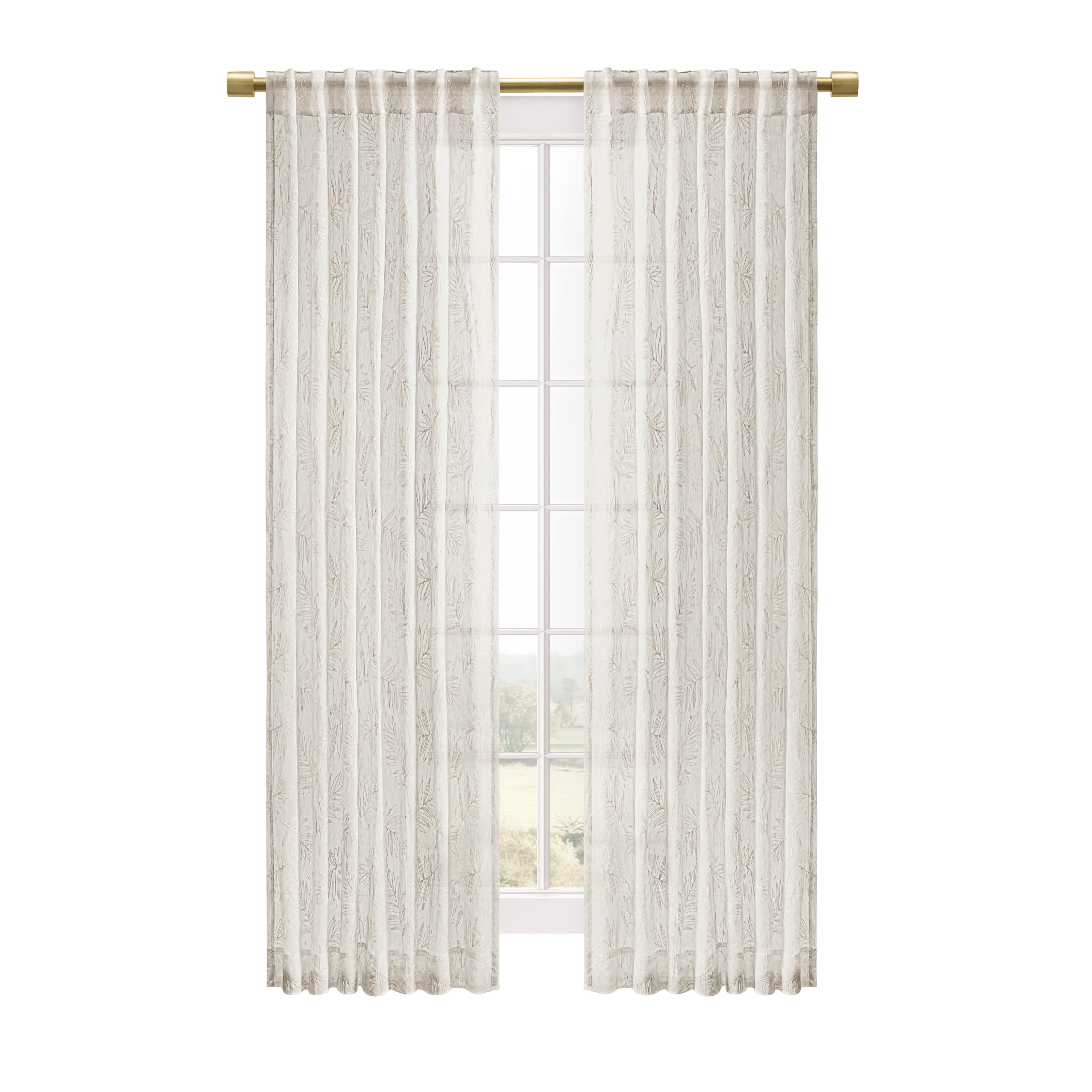 Sheer Leaf Rod Pocket w/Back Tabs Panel