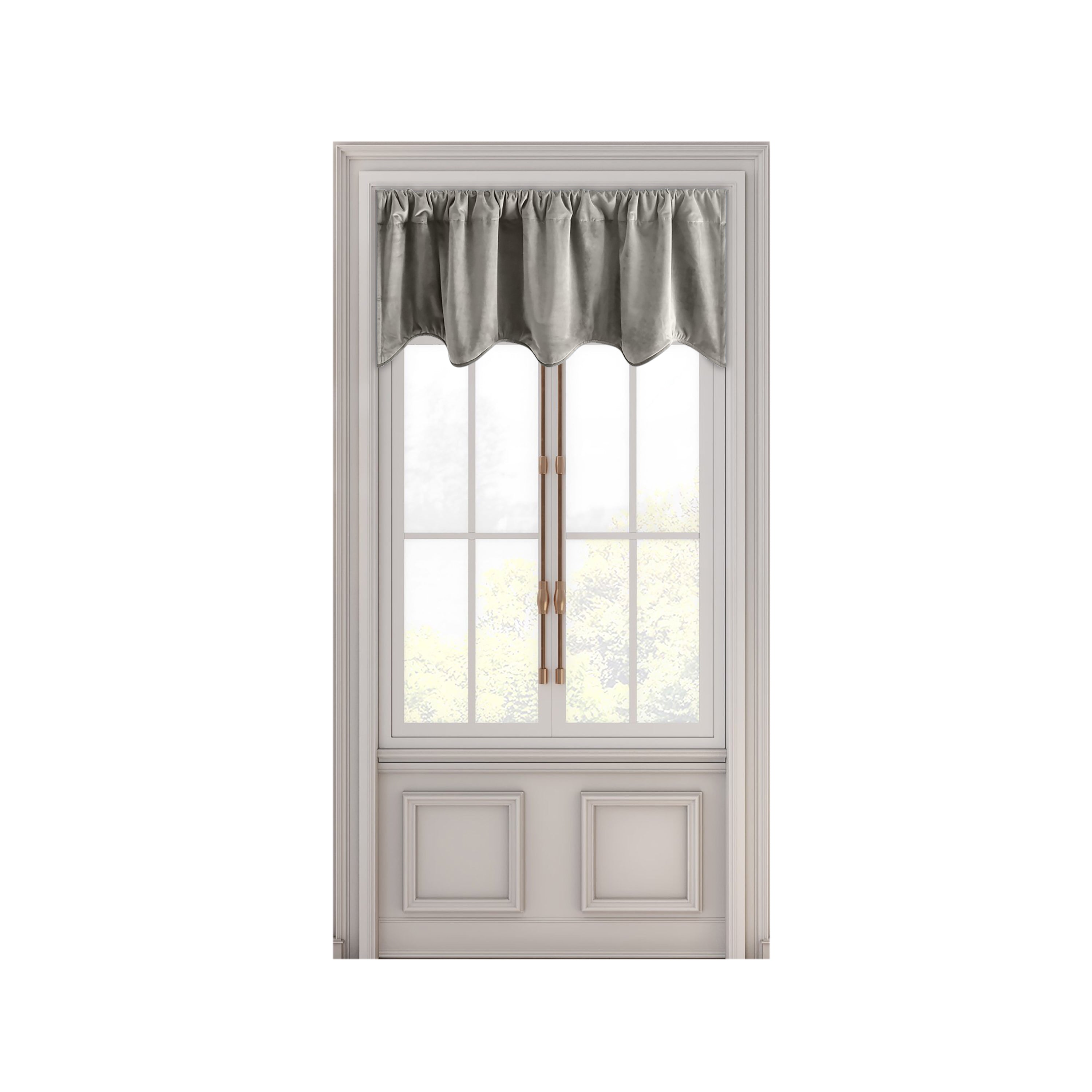 Velvet Rod Pocket w/Back Tabs Scalloped Valance w/Backout Lining