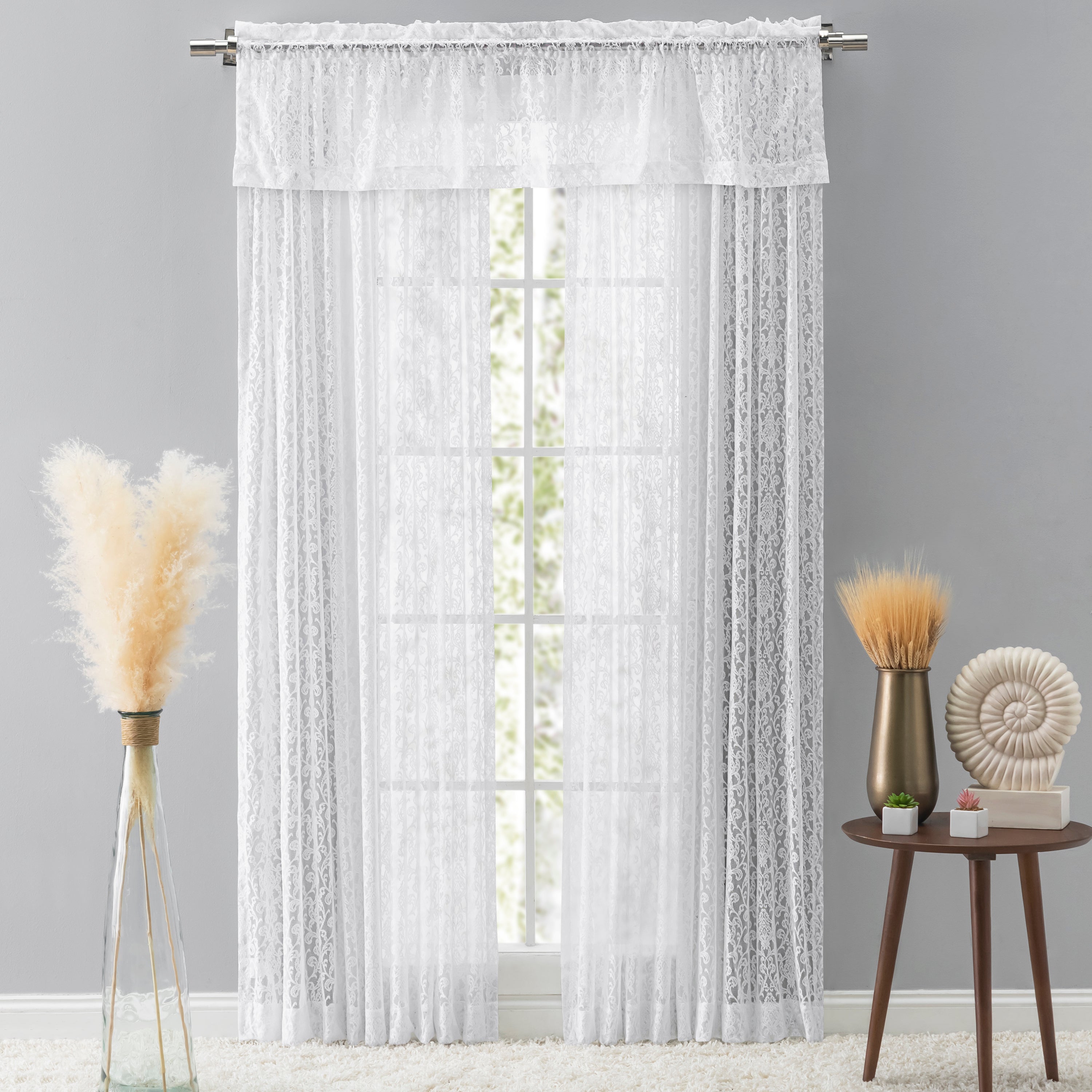 Woven Lace Rod Pocket w/Header Panel